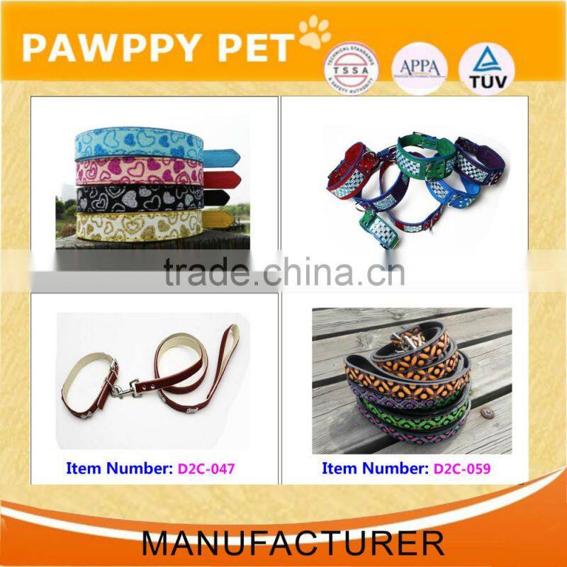 SOFT LEATHER DOG COLLAR FLOWER COLOUR PADDED MULTIPLE COLOURS