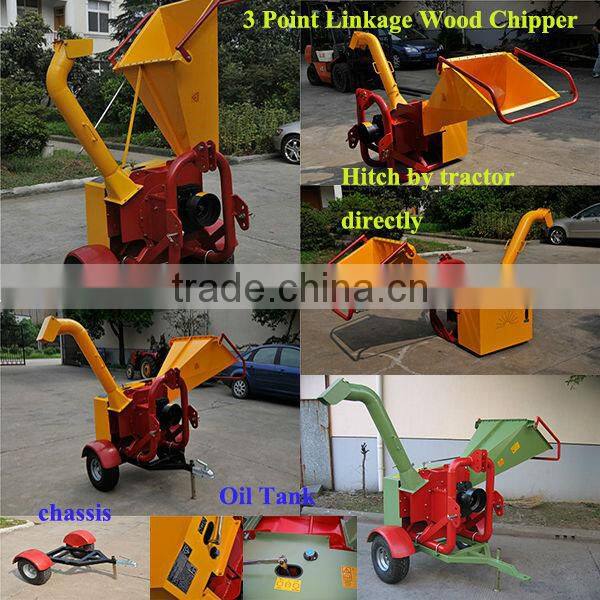 25-35hp tractor homemade trailer mounted crusher wood chipper