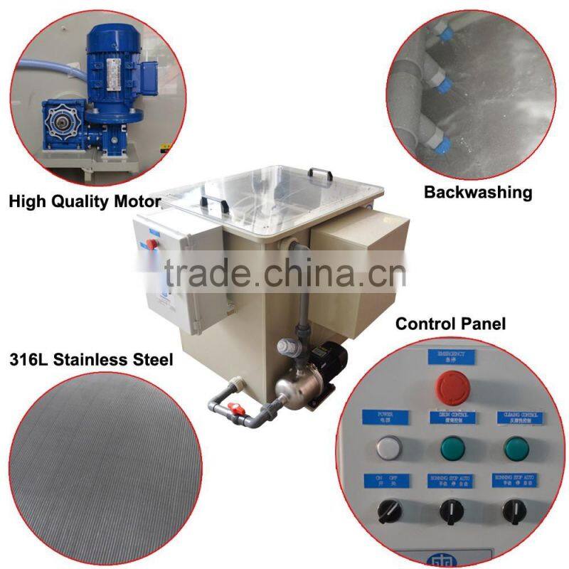 Aquaculture fish farm drum filter system for RAS