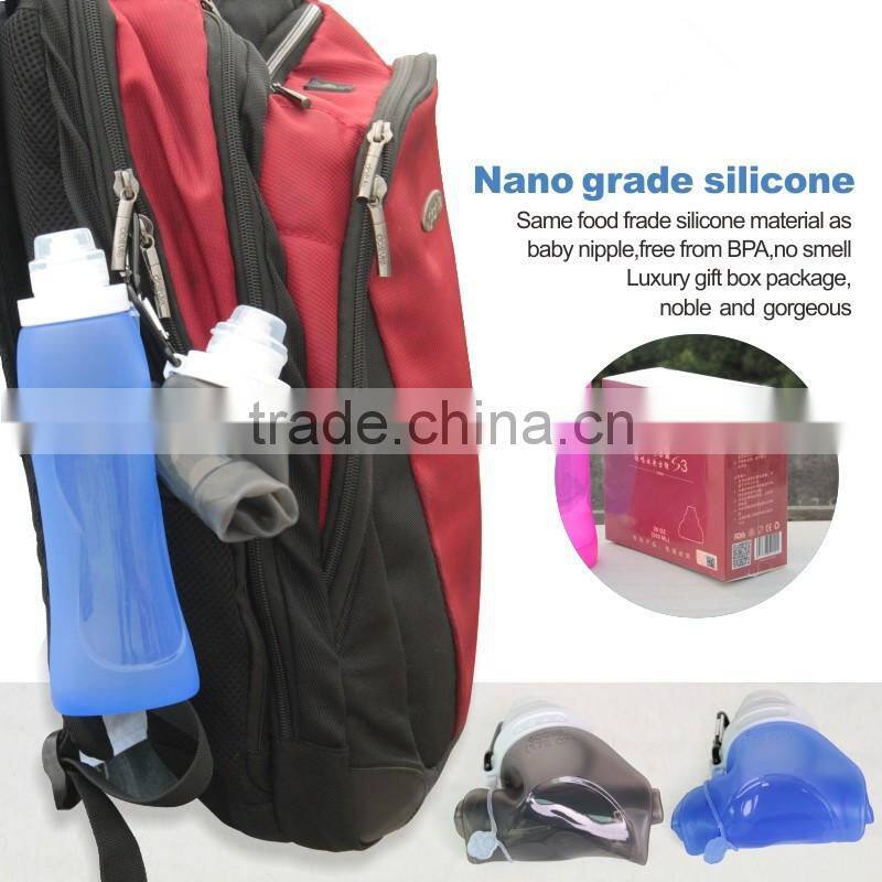 BPA Free Silicone Collapsible Sport Water Bottle