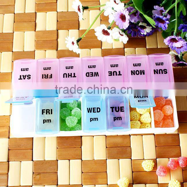 14 cells double rows medicine box case