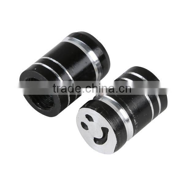 Universal Aluminum smile 2X smile black Motorcycle Tyre Tire Valve Stem Caps NEW
