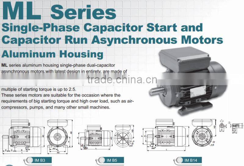 IE Standard Single Phase Capacitor Start and Capacitor Run Asynchronius Motors ML90L 4