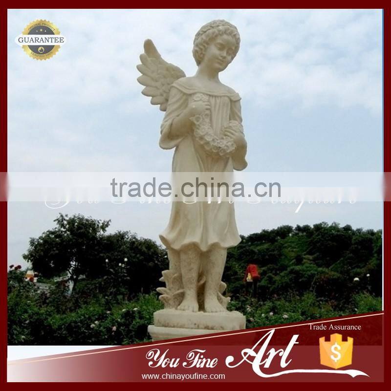 lovely girl angel statue in marble