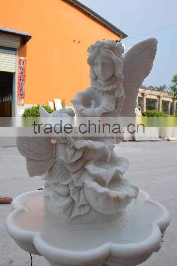 White marble angel fountains