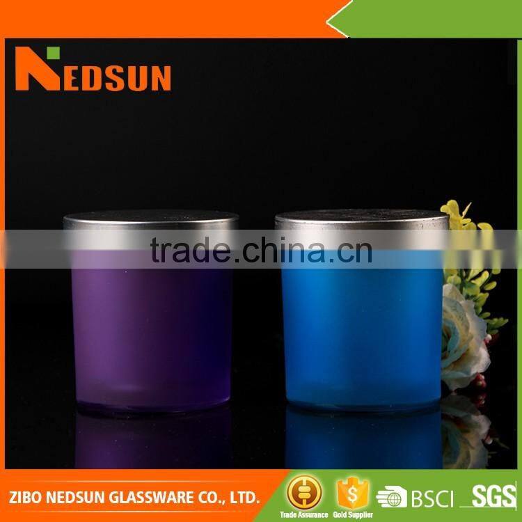 Colorful beauty candle jar with lid