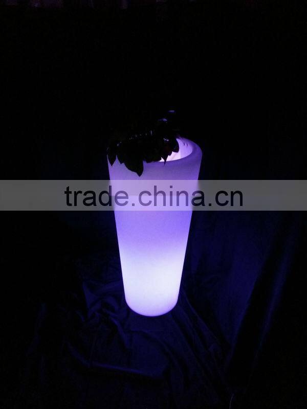 Manufacturer PE LED round flower pot/PE led bucket with remote control 16 mix changeable colors Up38*Dn26*H40CM