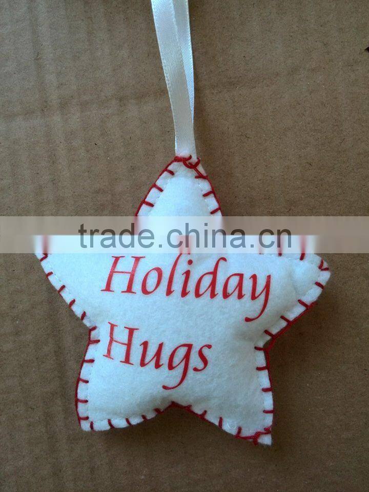 Felt Small Christmas Gift, Tree Decoration, White