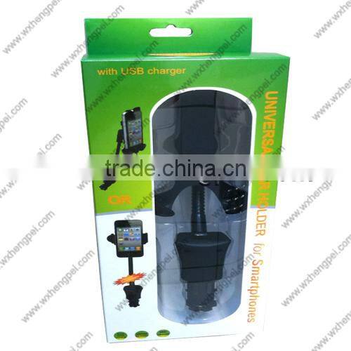 Goose Neck Universal Car Holder with Charger for Smartphone