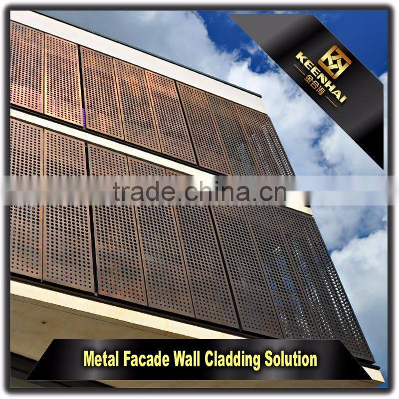 Architectural Laser cutting Aluminium Perforated Facade Panel for Decor