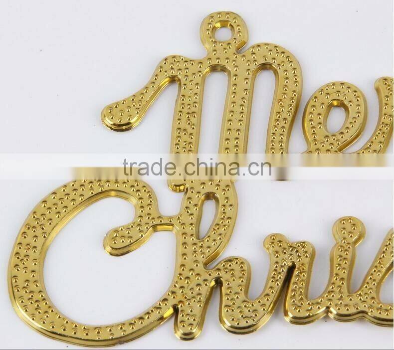 Silver/Golden English Merry Christmas Alphabet Decorative Hanging Ornaments Christmas Words Decorations