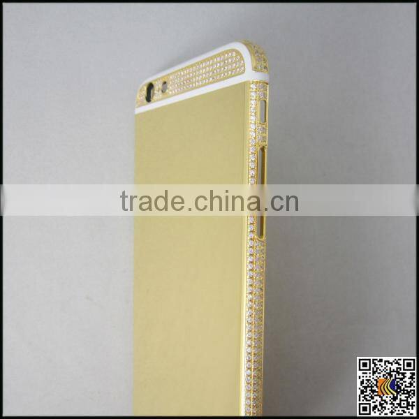 24k gold crystal housing for iphone 6s,for iphone 6s diamond back cover,back cover housing for iphone 6s