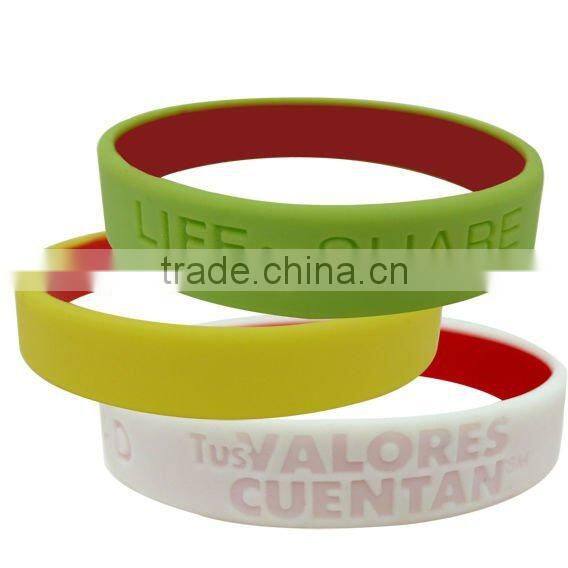 Printed Silicone Wristband with Color Filled for Promotional Gift