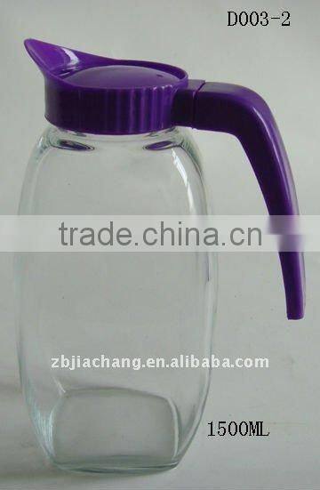 1500ml glass juice jar with plastic lid