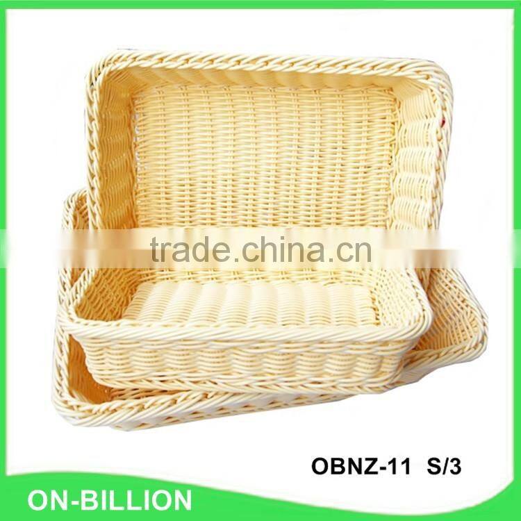 Bulk heated food grade PP rattan basket wholesale