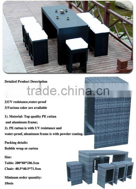 outdoor rattan bar table set