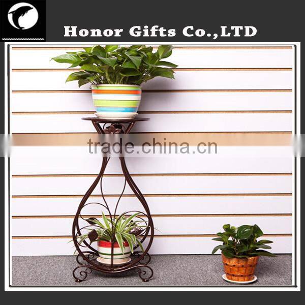 European Style 2-Tier Flower Stand Metal Hanging Plant Stand