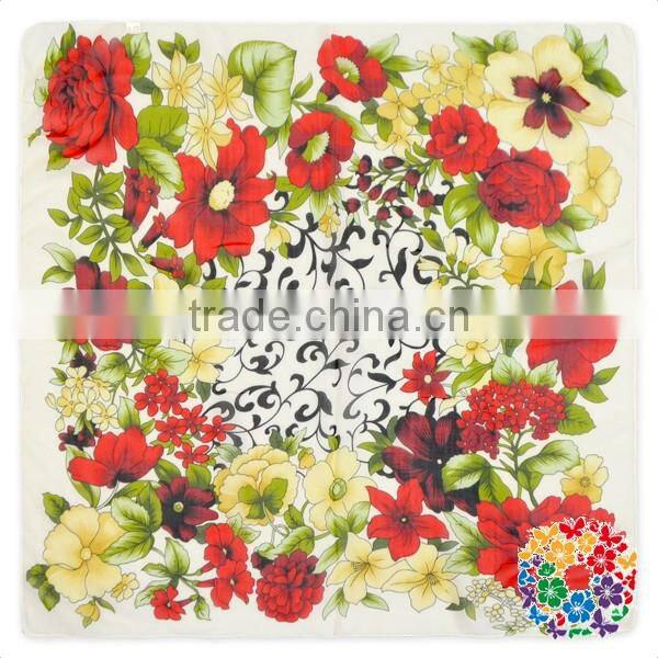 Spring Stylish Fashion Chiffon Scarf Cheap Flower Print Lady Scarf