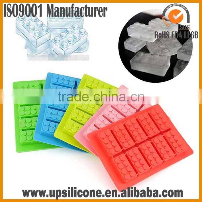 FDA /LFGB Lego Building Bricks Designed Silicone Ice Cube Tray