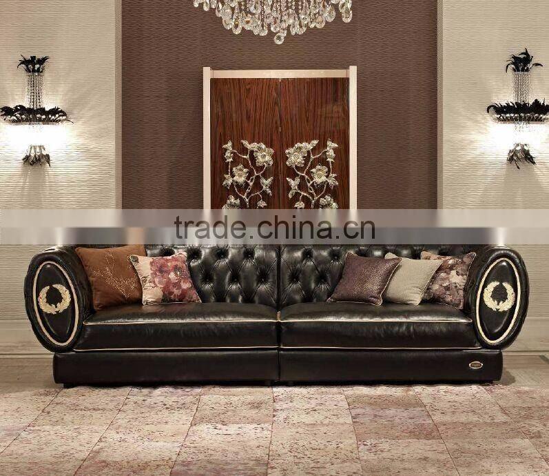 Classic Royal European Contemporary Style Pure Black Office Table Set with Bookcase BF11-01234c