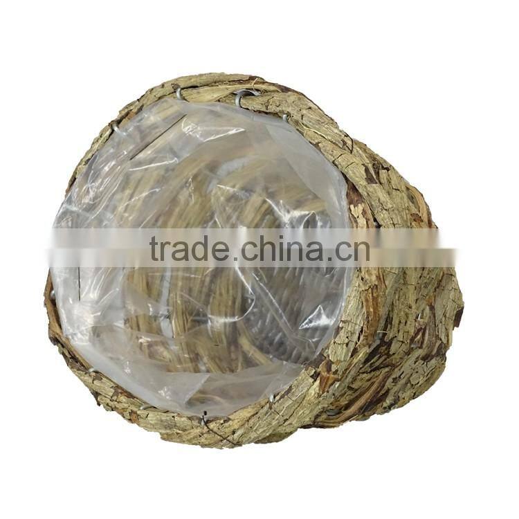 Outdoor round natural rattan gardening flowerpot