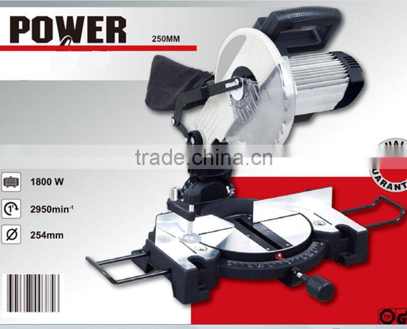 1800W 255mm Electric Power Aluminum Wood Cutting Cut Off Table Circular Machine Tools Induction Motor Compound Miter Saw