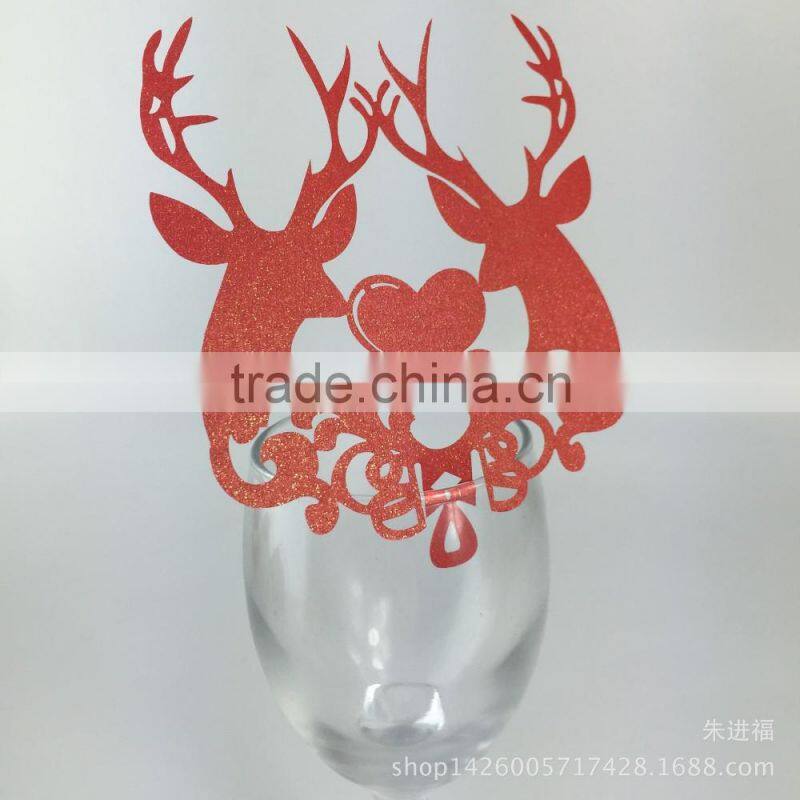 party favors supplier wine glass card laser cut wedding place card
