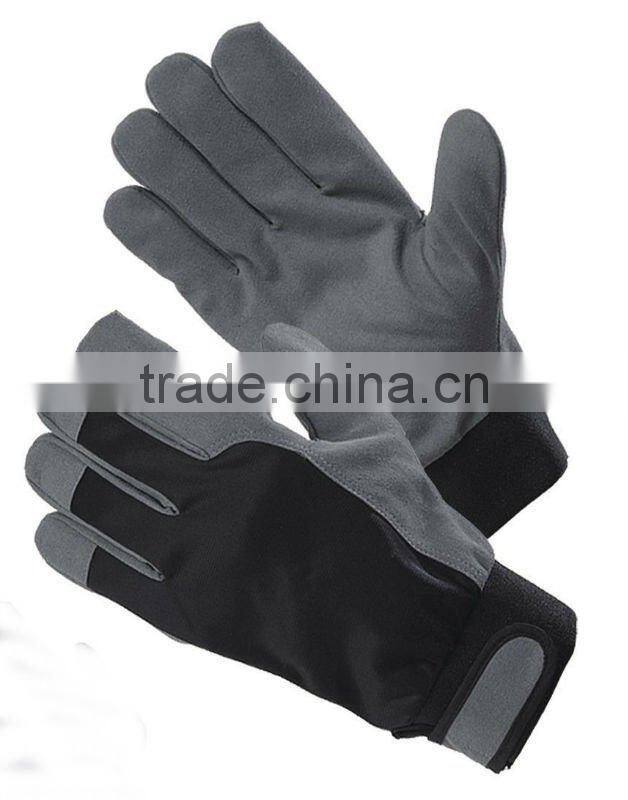 Blue Spandex Synthetic Leather Mechanics Gloves ZJM04