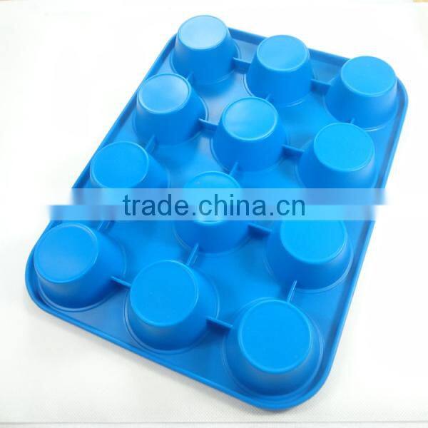 Microwave baking pan | 12-cavity muffin pan | silicone cake pan factory in Shenzhen China