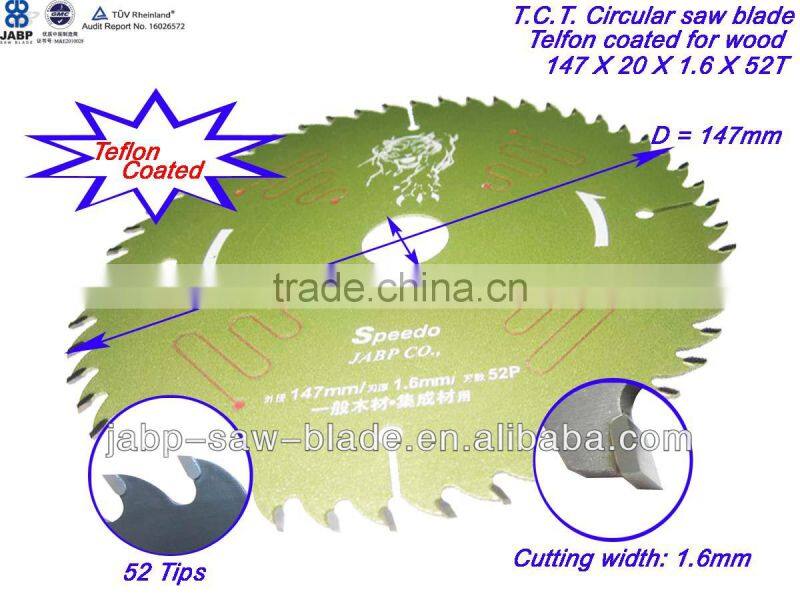high preciseness teflon coated chip saw blade