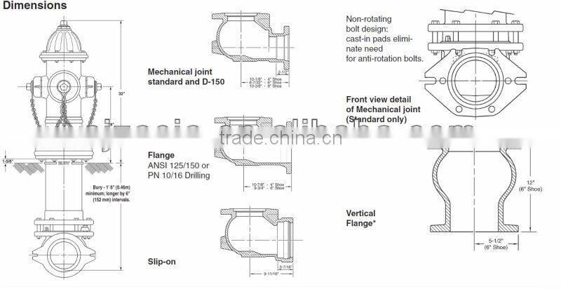 ANSI standard dry barrel fire hydrant