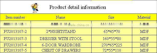 Lastest European design carved bedroom set