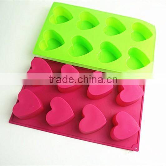 10114 8 pcs hearts Shape Silicone Cake Mold