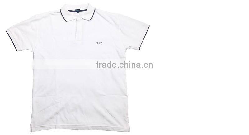White Turndown Collar Mercerized Cotton Polo Shirts