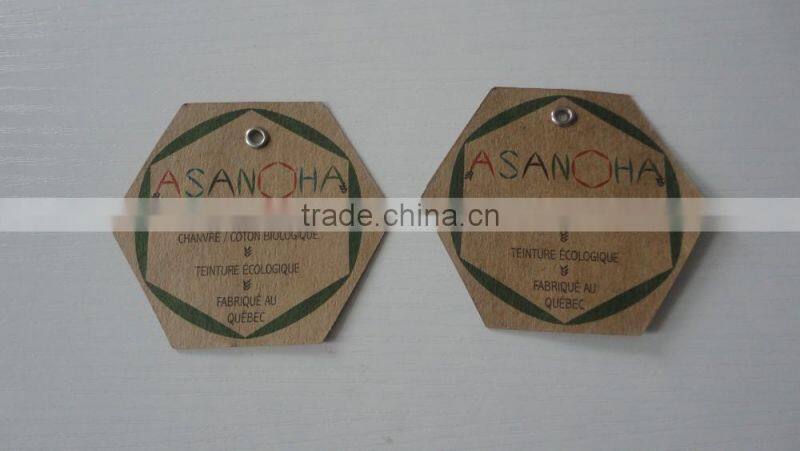 2016 Custom high quality kraft paper Hang Tags Swing Tags with competitive price