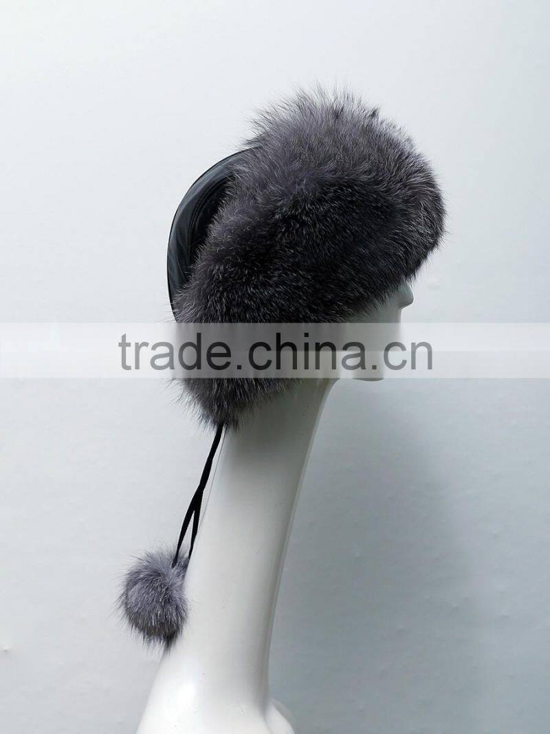 wholesale 2016 latest design hat and cap high grade woman faux fur leather Russia hat