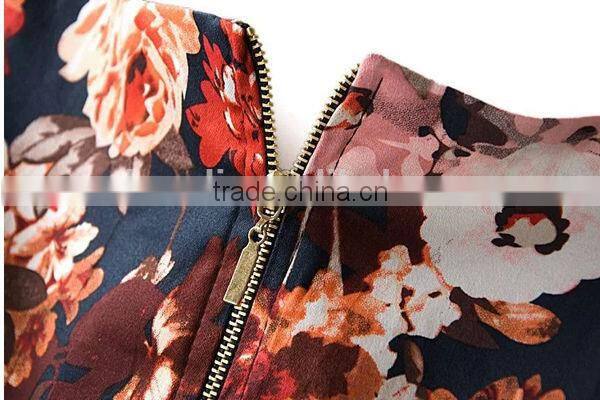 HD-D242 floral women midi bud dress/OEM ladies dress/factory new design