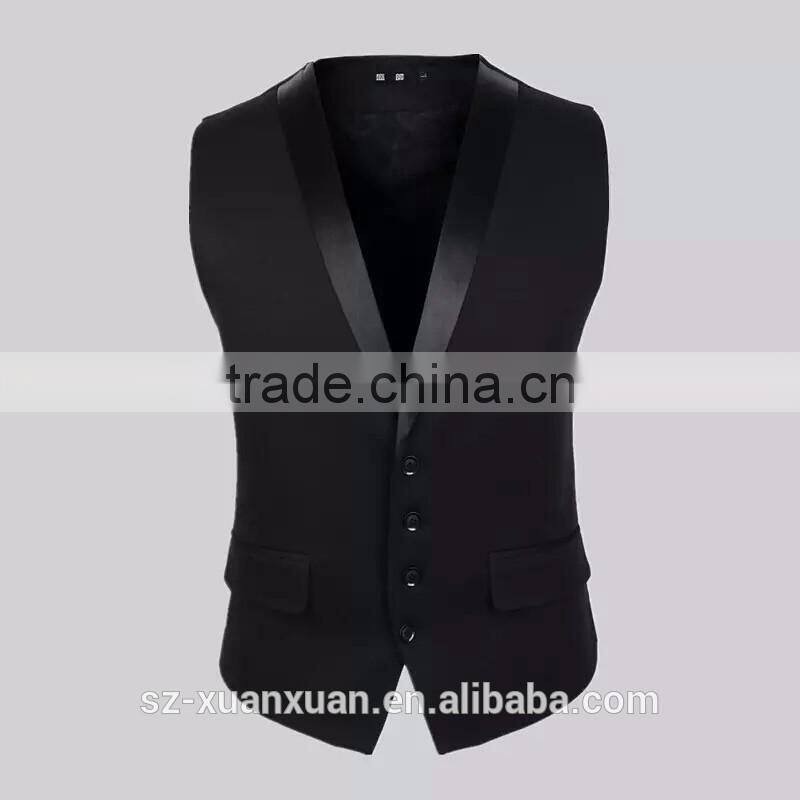 Custom fashion cotton waistcoat for men OEM design in China 2016