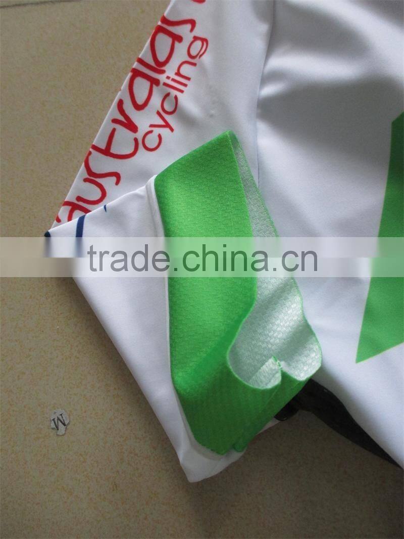 New style race cut white USA cycling jersey with any logos and artworks