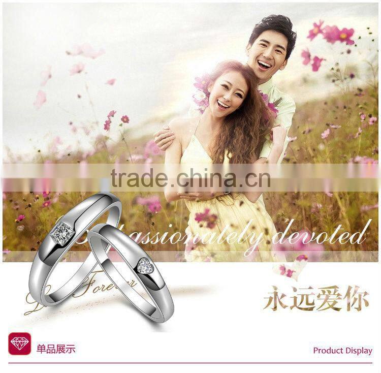 925 Sterling Silver Cubic Zirconia Solitaire White Cheap Couple Rings