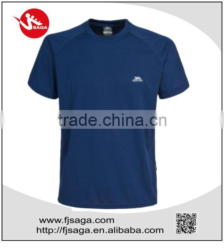 men's polyester round neck short sleeve blank t-shirt with dryfit