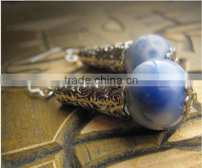 Wholesale ceramic silver pendant earrings