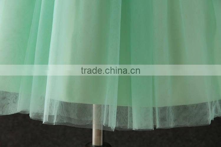 High quality OEM Angel Green Short sleeves Embroidery Flower girls party dresses Lovely Fluffy Tulle Kids frock designs pictures