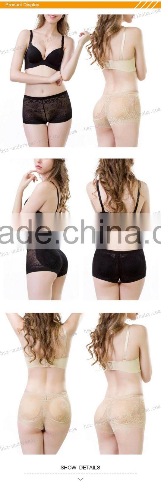 HSZ-200 Newest Hot Push Up Design women padded panties Nylon underwear for lady wholesale