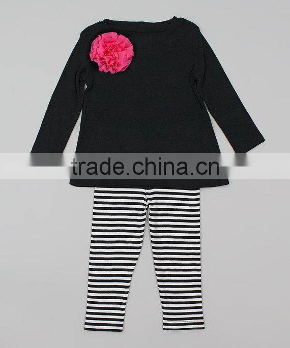 Fashion Baby Outfit Soft Cotton Girls Fall Boutique Sets Plain White Ruffle Top Polka Dot Pant Set Clothes