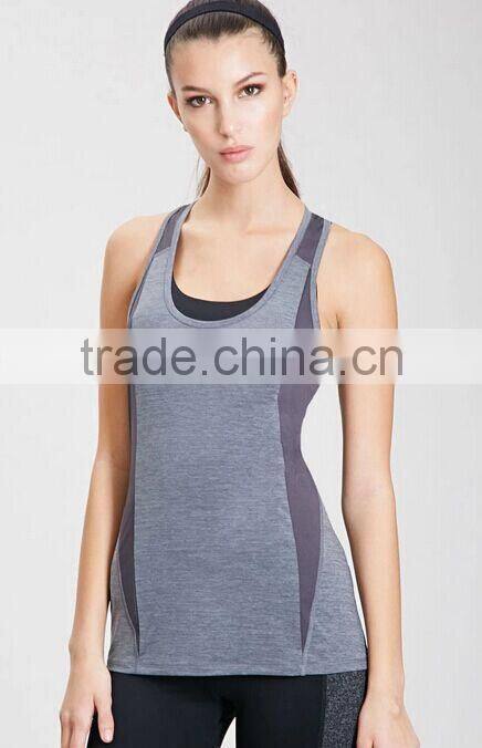 Hot sale ladies tank top 2017 fitness tank top mesh dry fit sports wear
