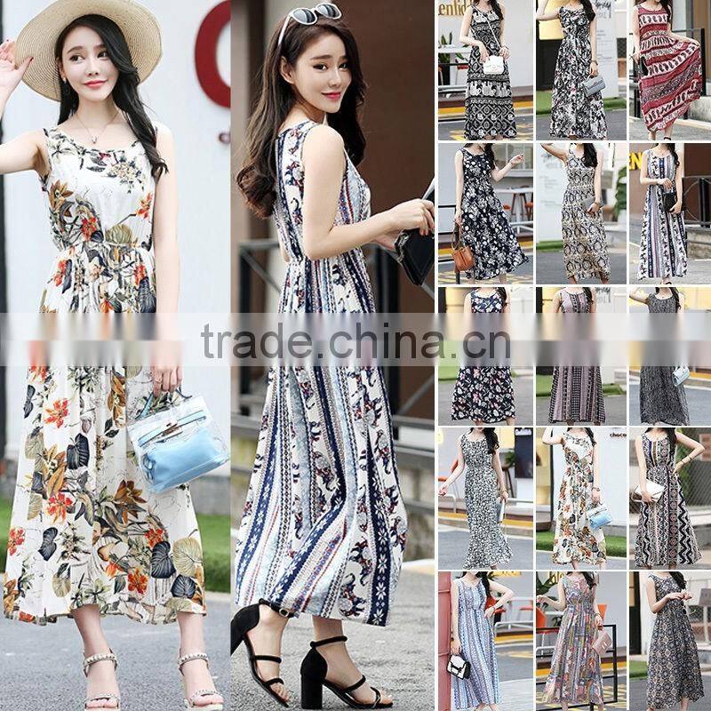 China whosale cheap flower girl chiffon Dress Boho Maxi long Beach Dress
