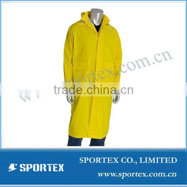 2015 Fashion Mens Rainwear, 100% Nylon, Red Zip Up Hooded #YR-114