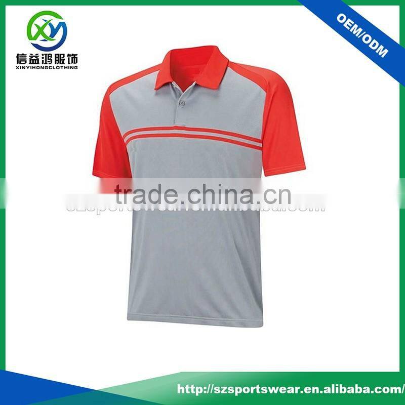 New design two color contrast design mens dry fit material golf polo shirts custom