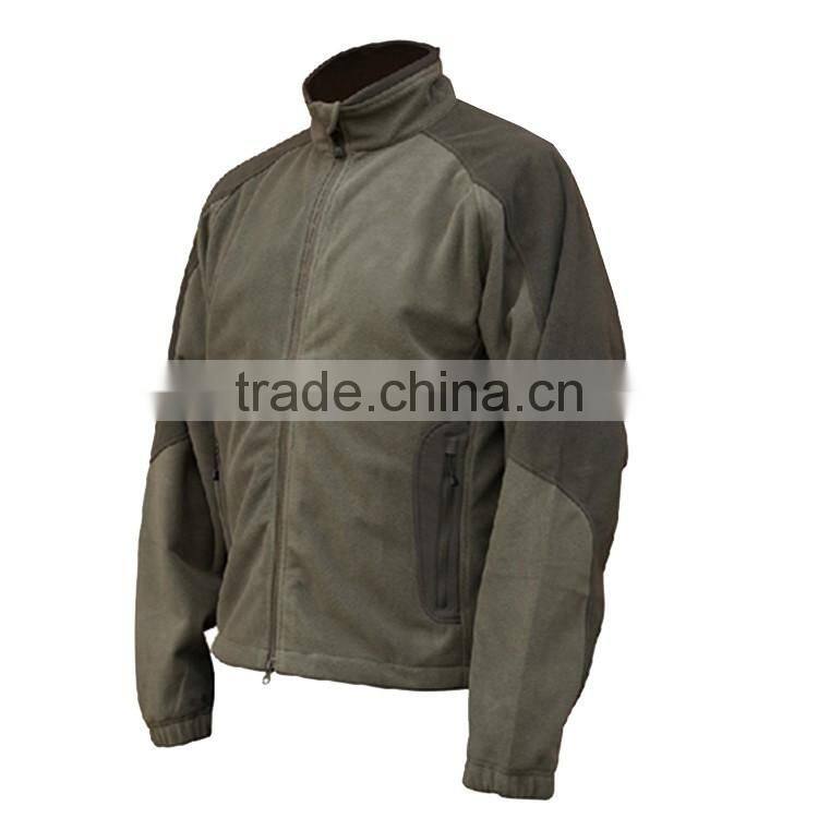 Workwear knitted micro polar bamboo fleece mens jacket